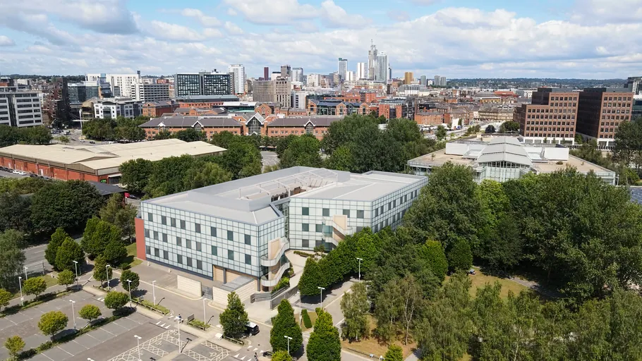 Aerial view of Aire Gardens, Leeds City Park