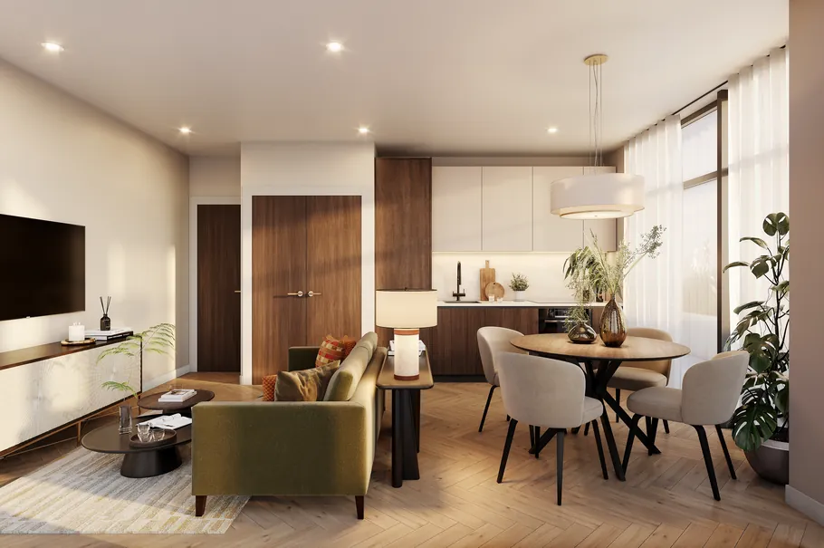 Living area at Aire Gardens, Leeds