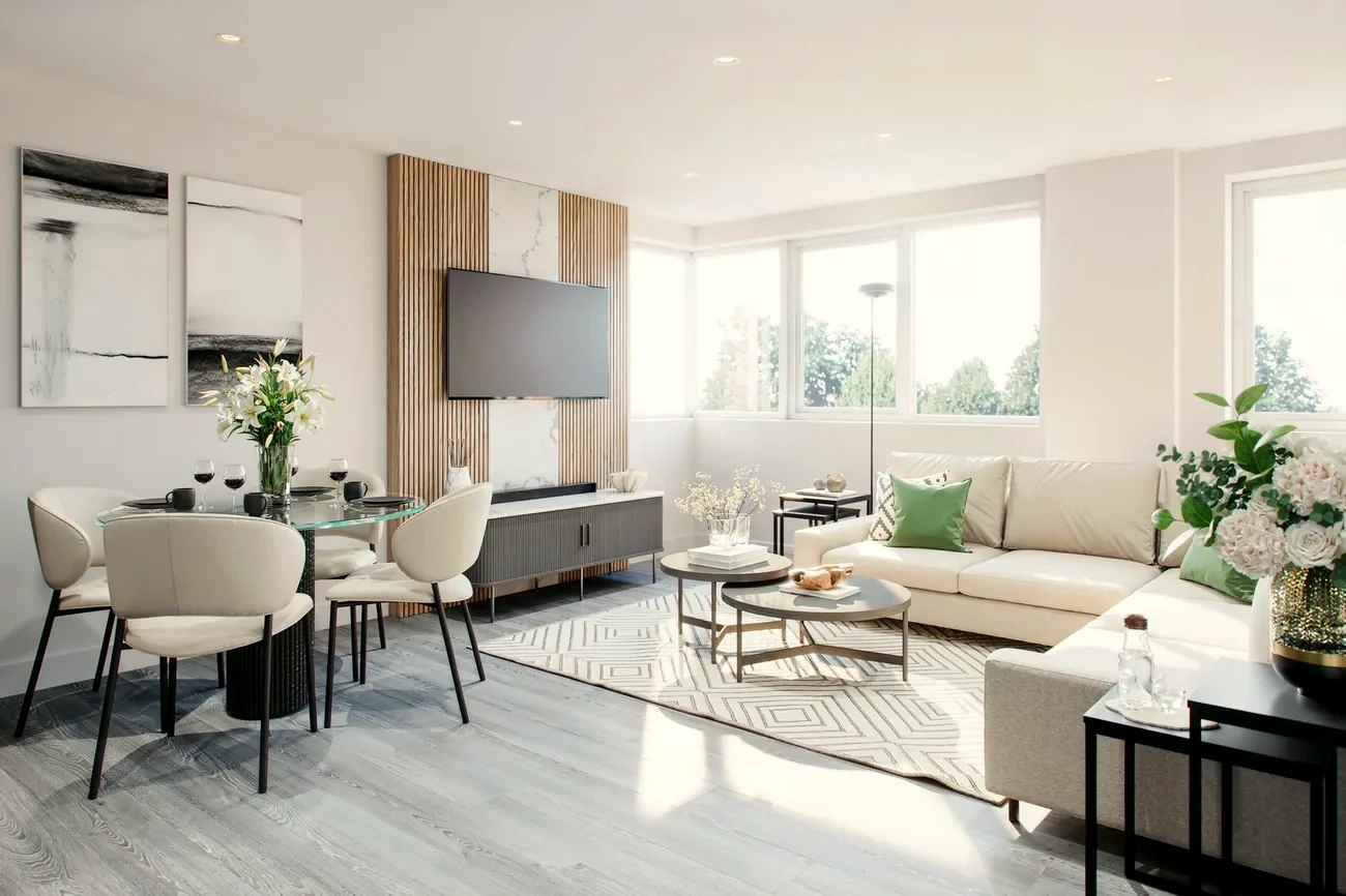 Apartment interior at Elizabeth House, Staines (CGI)