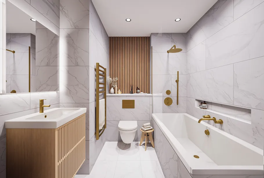 Bathroom at Piccadilly Wharf (CGI)