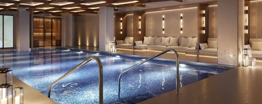 Residents' pool and wellness spa at W Residences Manchester (CGI)